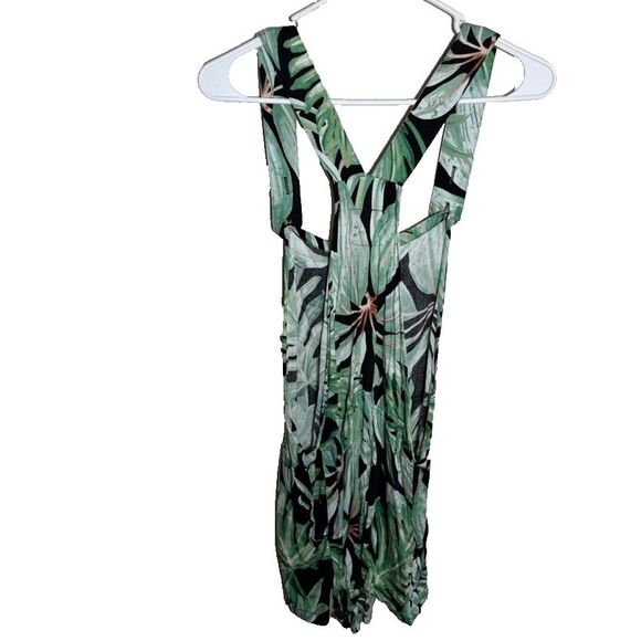 Chaser Romper Women's Medium Green Floral Sleeveless Boho Printed One Piece - Picture 2 of 10